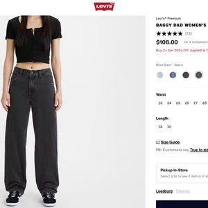 Levi's Dad Jeans Black Size 28